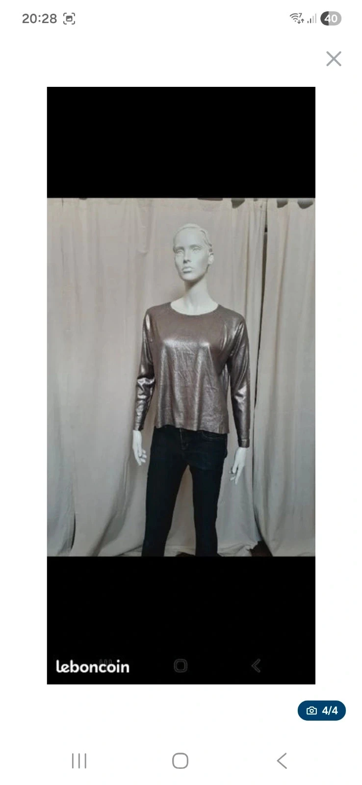 Top Zara corte amplio dorado metalizado – Nuevo – Talla S – photo 4